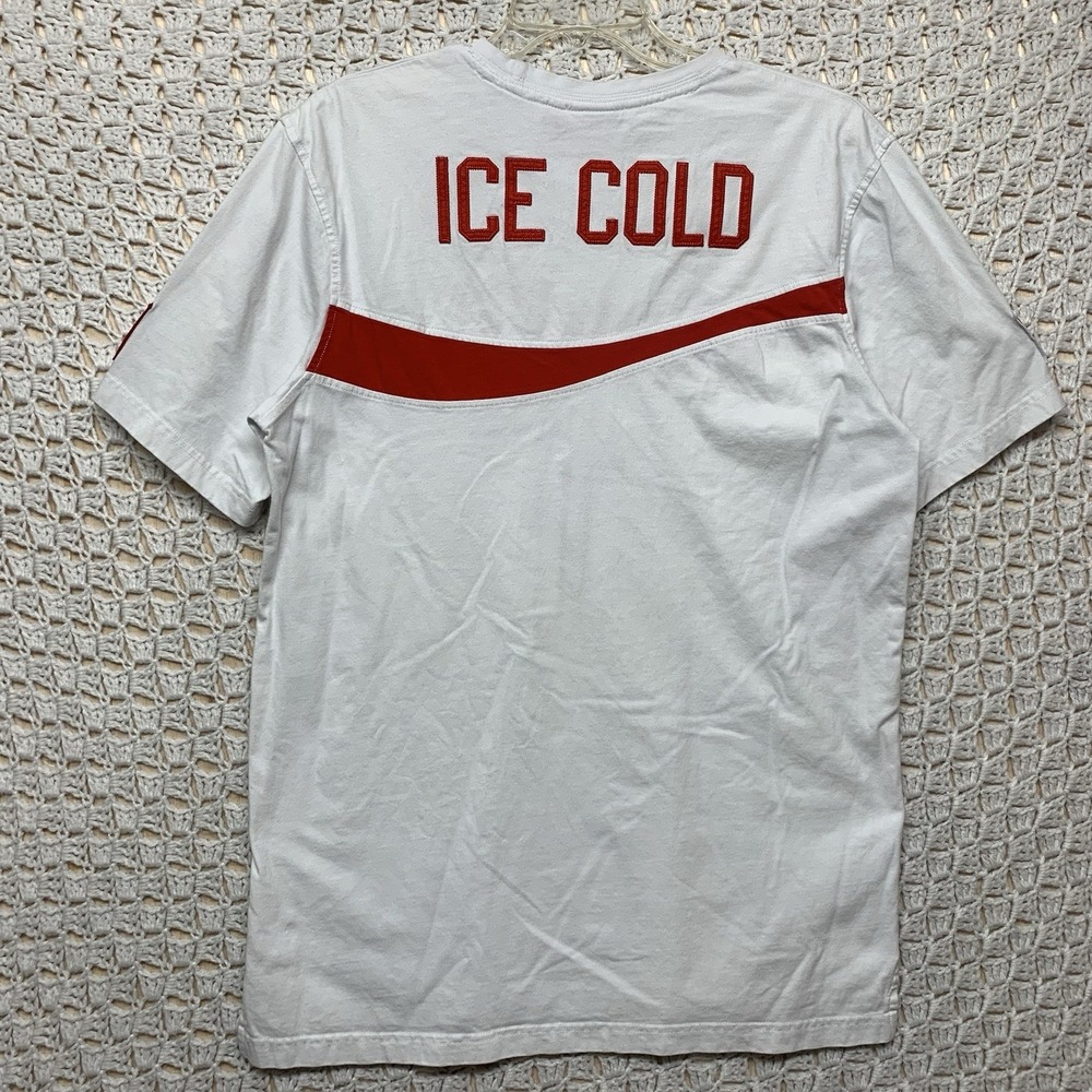 Coca Cola Shirt Mens Sz M White Red Embroidered 1886 ICE Cold Coca Cola #1 - Picture 4 of 10